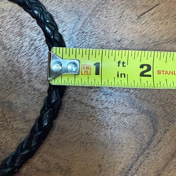 SCOTT KAY Equestrian Classic Woven Leather Bracelet with S.S .925. SIZE 8.5in - Picture 10 of 10